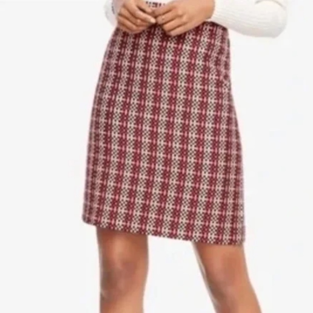 Ann Taylor Red and White Plaid Mini Skirt